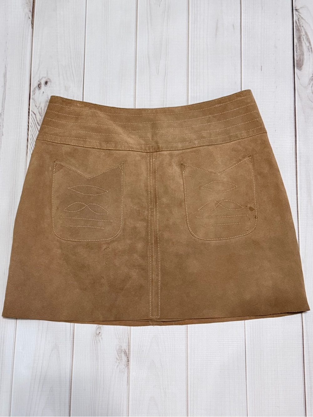 Free People Camel Suede Mini Skirt - Picture 2 of 5